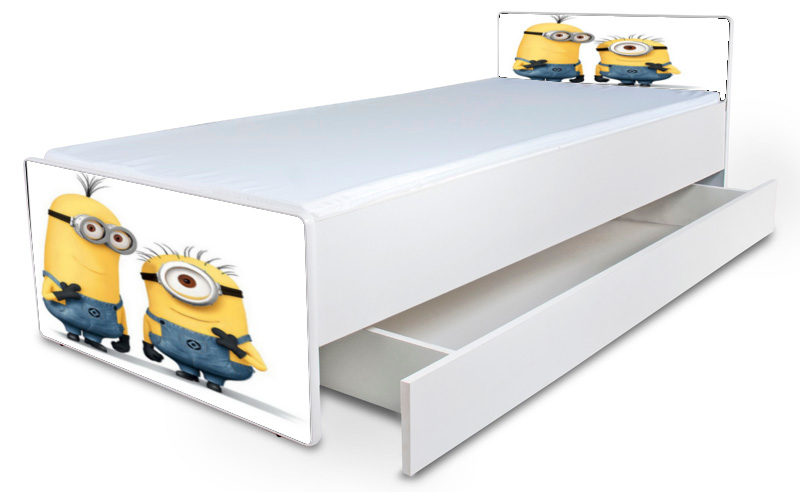 Detská posteľ bez bočníc Minions + šuflík